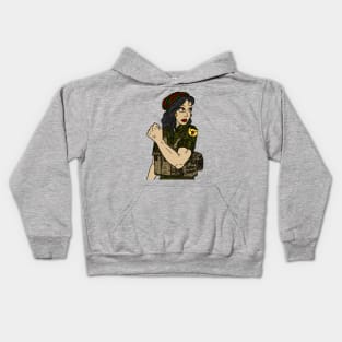 kurdistan, YPG women. kurdish power. Kids Hoodie